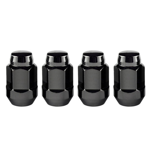 McGard Hex Lug Nut (Cone Seat Bulge Style) M12X1.5 / 3/4 Hex / 1.45in. Length (4 - Pack) - Black Wheel and Tire Accessories offroad accessory | Iron Ridge Offroad