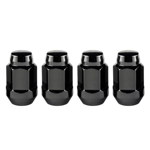 McGard Hex Lug Nut (Cone Seat Bulge Style) M14X1.5 / 22mm Hex / 1.635in. Length (4 - Pack) - Black Wheel and Tire Accessories offroad accessory | Iron Ridge Offroad