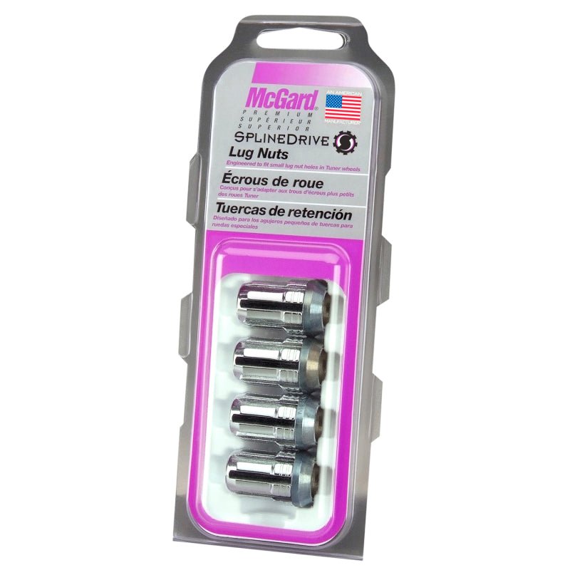 McGard SplineDrive Lug Nut (Cone Seat) M12X1.5 / 1.24in. Length (4 - Pack) - Chrome (Req. Tool) Wheel and Tire Accessories offroad accessory | Iron Ridge Offroad