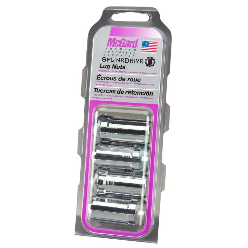McGard SplineDrive Lug Nut (Cone Seat) M14X1.5 / 1.648in. Length (4 - Pack) - Chrome (Req. Tool) Wheel and Tire Accessories offroad accessory | Iron Ridge Offroad