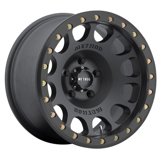 Method Wheels MR105 Beadlock Matte Black 17x8.5 ET0 Offset 6x135 Bolt Pattern Wheels offroad accessory | Iron Ridge Offroad