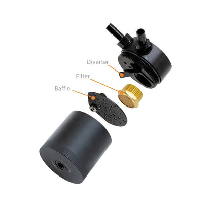 Mishimoto 19+ Ford Ranger Baffled Oil Catch Can Kit - Black Engine Components offroad accessory | Iron Ridge Offroad