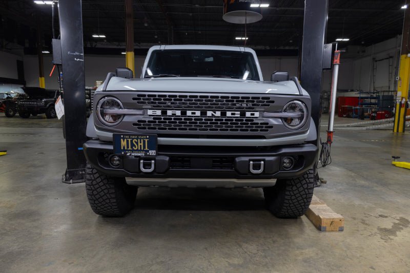 Mishimoto Front Bumper License Plate Relocation - 2021+ Ford Bronco Exterior Styling offroad accessory | Iron Ridge Offroad