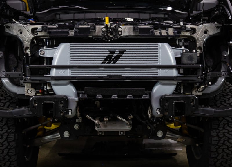 Mishimoto High - Mount Intercooler Kit Black Core / Polished Pipes - 2021+ Ford Bronco 2.3L Forced Induction offroad accessory | Iron Ridge Offroad