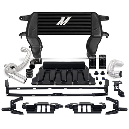 Mishimoto High - Mount Intercooler Kit Black Core / Polished Pipes - 2021+ Ford Bronco 2.3L Forced Induction offroad accessory | Iron Ridge Offroad