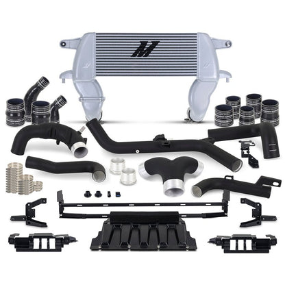 Mishimoto High Mount Intercooler Kit Black Pipes / Sliver Core - 2021+ Ford Bronco 2.7L Forced Induction offroad accessory | Iron Ridge Offroad