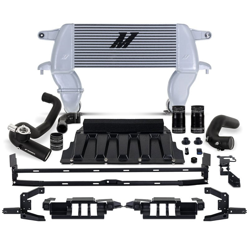 Mishimoto High - Mount Intercooler Kit Silver Core / Black Pipes - 2021+ Ford Bronco 2.3L Forced Induction offroad accessory | Iron Ridge Offroad