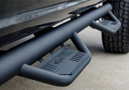 N - Fab Podium Full Length Textured Black - 2021+ Ford Bronco 2DR Nerf Bars & Running Boards offroad accessory | Iron Ridge Offroad