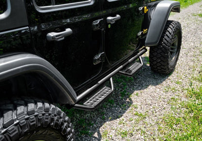 N - Fab RS Nerf Step Full Length - 2in Texture Black - 2021+ Ford Bronco 4DR Nerf Bars & Running Boards offroad accessory | Iron Ridge Offroad