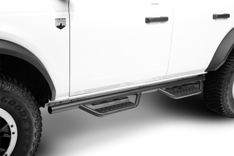 N - Fab RS Nerf Step Full Length - 2in Texture Black - 2021+ Ford Bronco 4DR Nerf Bars & Running Boards offroad accessory | Iron Ridge Offroad