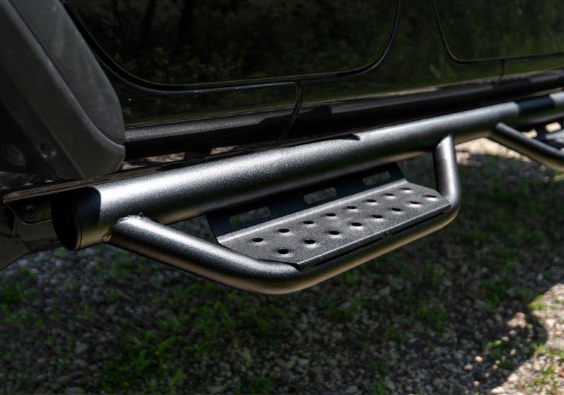N - Fab RS Nerf Step Full Length - 2in Texture Black - 2021+ Ford Bronco 4DR Nerf Bars & Running Boards offroad accessory | Iron Ridge Offroad