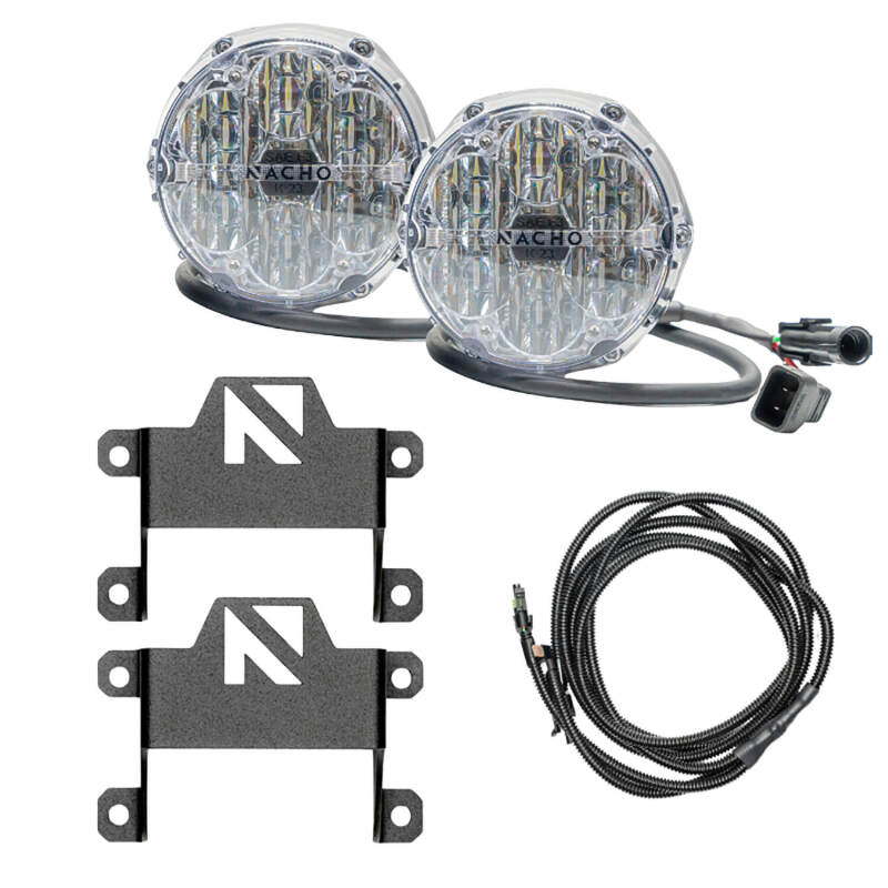 Nacho Lighting Nacho SAE Plug N Play White Fog Light Kit - 2021+ Ford Bronco Lights offroad accessory | Iron Ridge Offroad