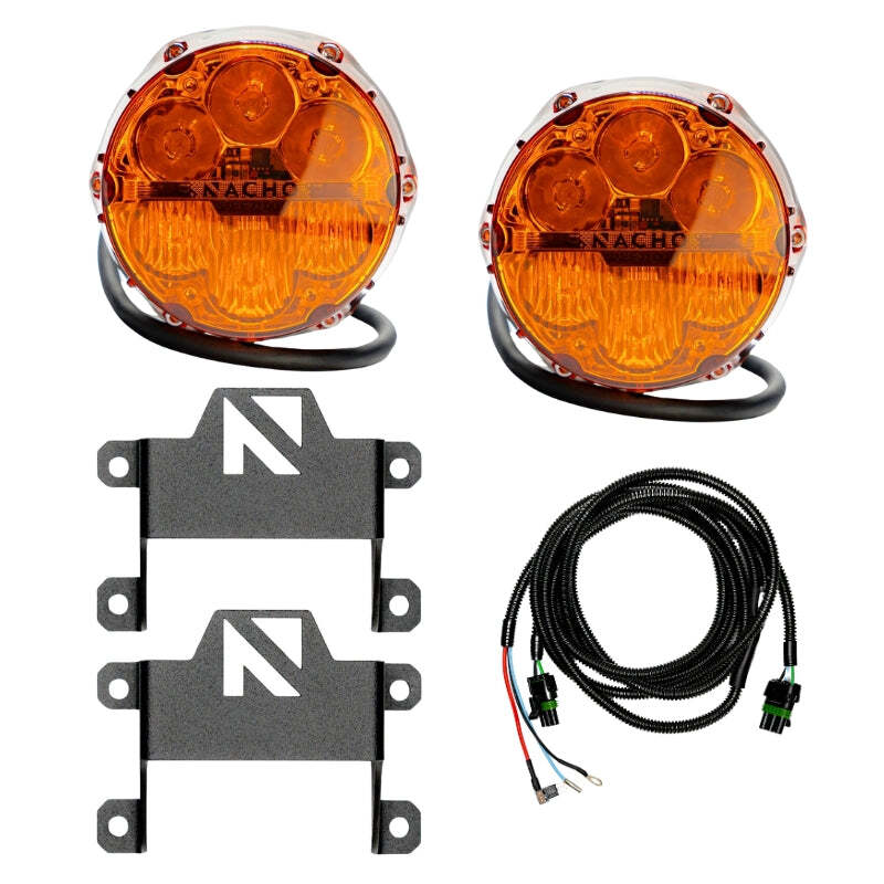Nacho Lighting SAE Plug N Play Amber Fog Light Kit - 2021+ Ford Bronco Lights offroad accessory | Iron Ridge Offroad