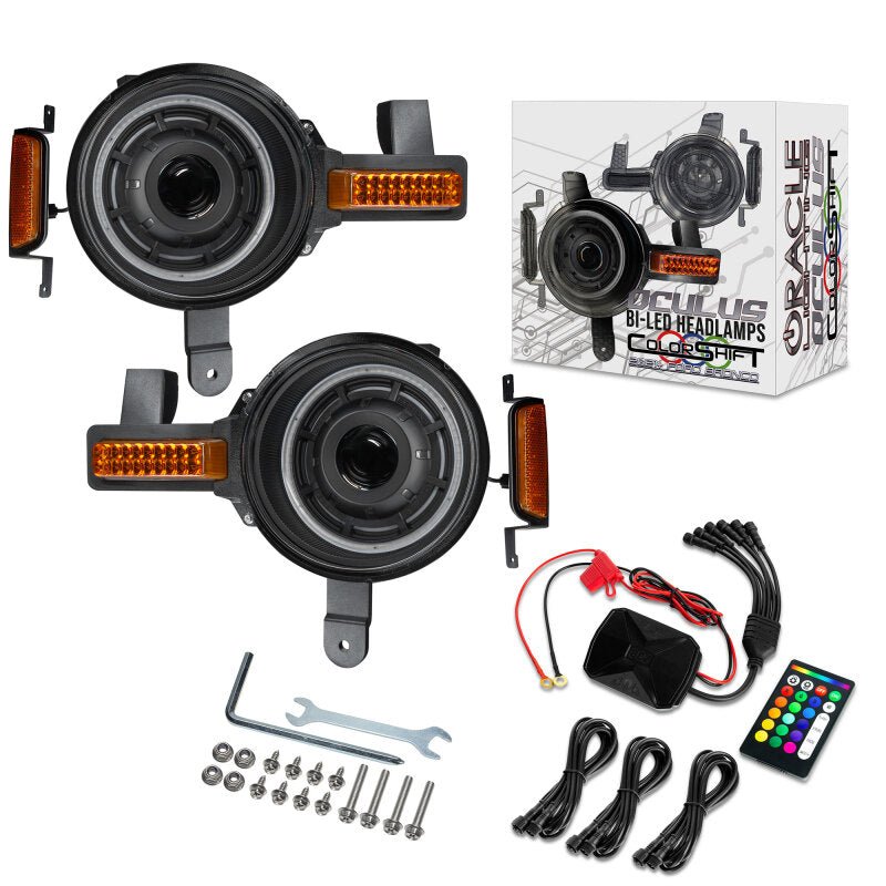 Oracle 2021+ Ford Bronco Oculus Bi - LED Projector Headlights - ColorSHIFT LED Lights offroad accessory | Iron Ridge Offroad