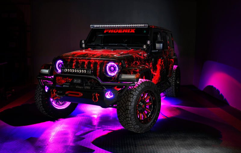 Oracle Bluetooth + RF Underbody Rock Light Kit - 4 PCS - ColorSHIFT Lights offroad accessory | Iron Ridge Offroad