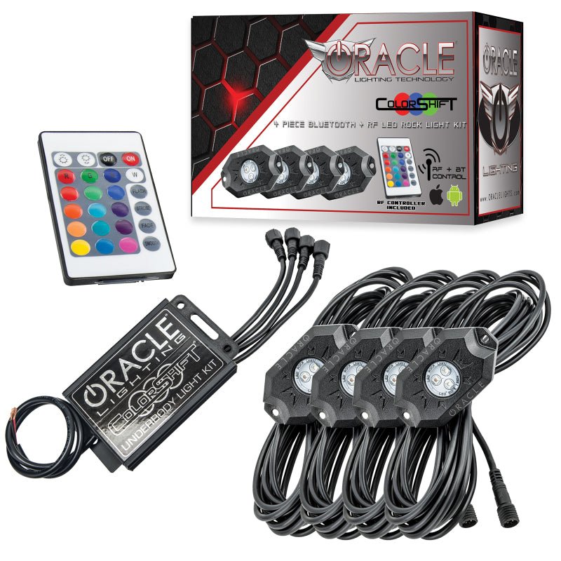 Oracle Bluetooth + RF Underbody Rock Light Kit - 4 PCS - ColorSHIFT Lights offroad accessory | Iron Ridge Offroad