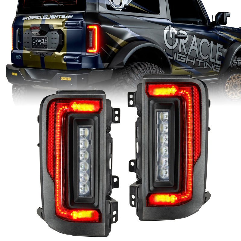 Oracle Flush Mount Tinted LED Tail Lights - Halogen Models - 2021+ Ford Bronco Lights offroad accessory | Iron Ridge Offroad