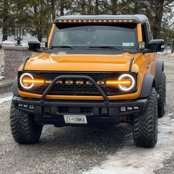 Oracle Integrated Roof LED Black Light Bar - 2021+ Ford Bronco Lights offroad accessory | Iron Ridge Offroad