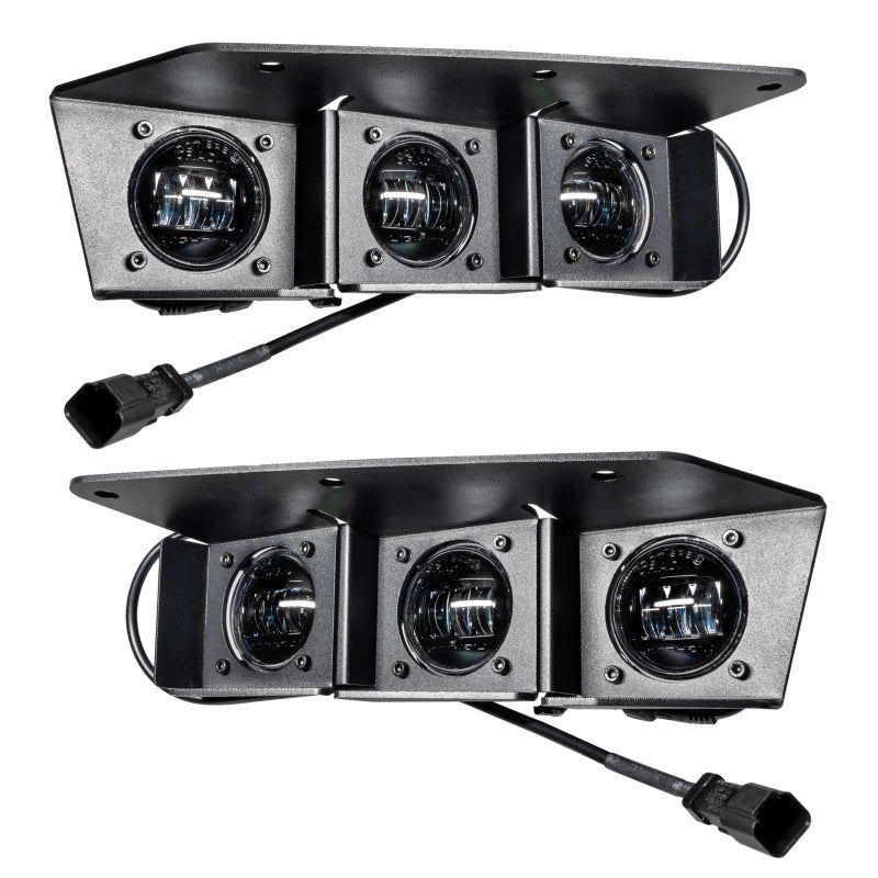 ORACLE Lighting 2021 - 2024 Ford Bronco Triple LED Fog Light Kit for Steel Bumper - White Lights offroad accessory | Iron Ridge Offroad