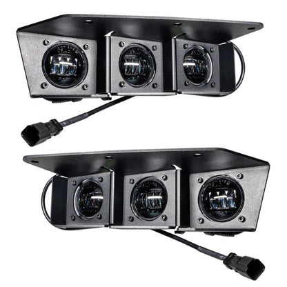 ORACLE Lighting 2021 - 2024 Ford Bronco Triple LED Fog Light Kit for Steel Bumper - White Lights offroad accessory | Iron Ridge Offroad