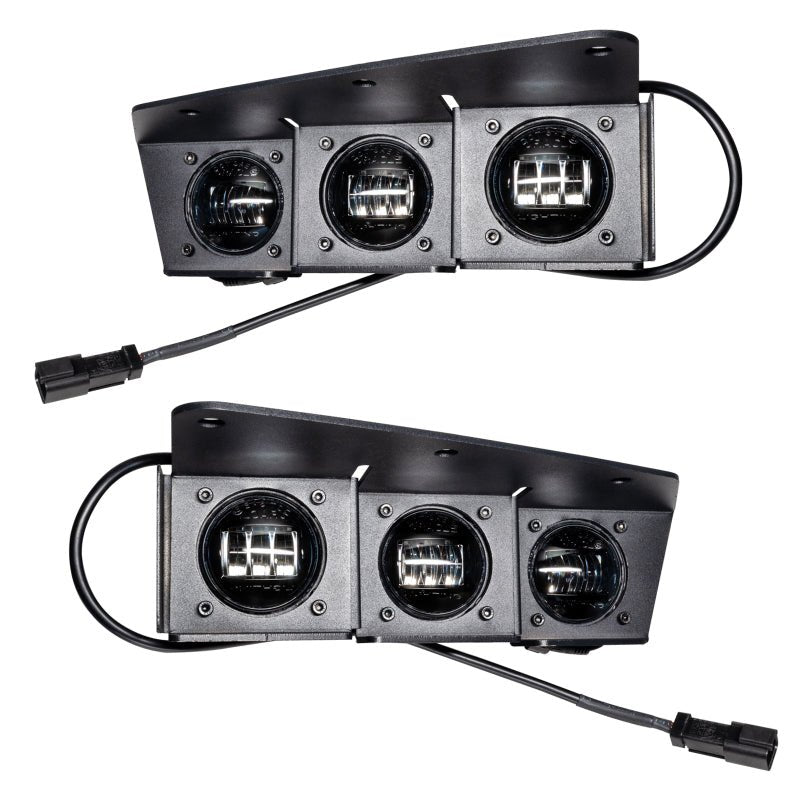 ORACLE Lighting 2021 - 2024 Ford Bronco Triple LED Fog Light Kit for Steel Bumper - White Lights offroad accessory | Iron Ridge Offroad