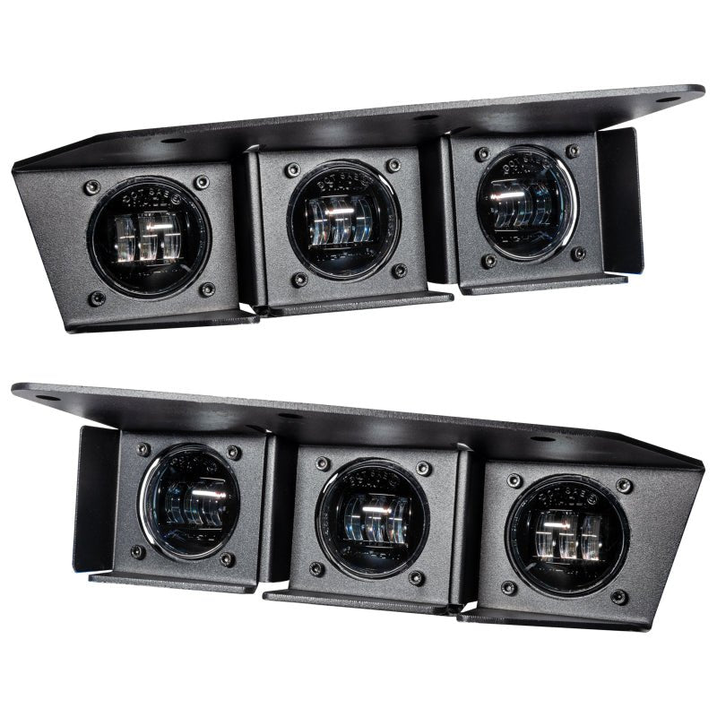 ORACLE Lighting 2021 - 2024 Ford Bronco Triple LED Fog Light Kit for Steel Bumper - White Lights offroad accessory | Iron Ridge Offroad
