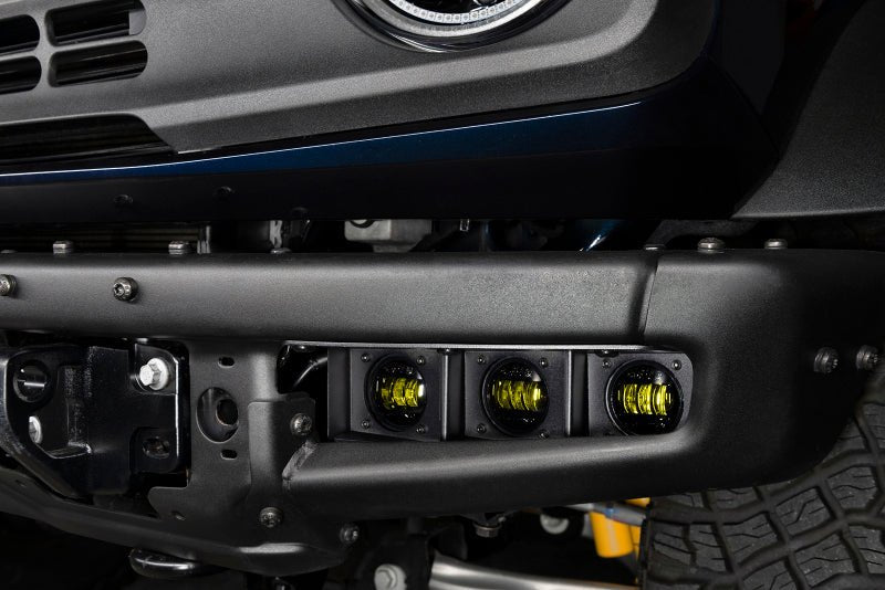 ORACLE Lighting 21 - 22 Ford Bronco Triple LED Fog Light Kit for Steel Bumper - Yellow Lights offroad accessory | Iron Ridge Offroad