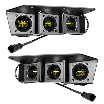 ORACLE Lighting 21 - 22 Ford Bronco Triple LED Fog Light Kit for Steel Bumper - Yellow Lights offroad accessory | Iron Ridge Offroad