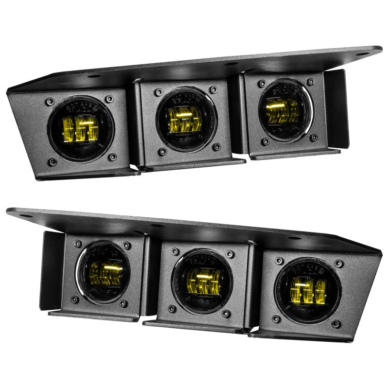 ORACLE Lighting 21 - 22 Ford Bronco Triple LED Fog Light Kit for Steel Bumper - Yellow Lights offroad accessory | Iron Ridge Offroad