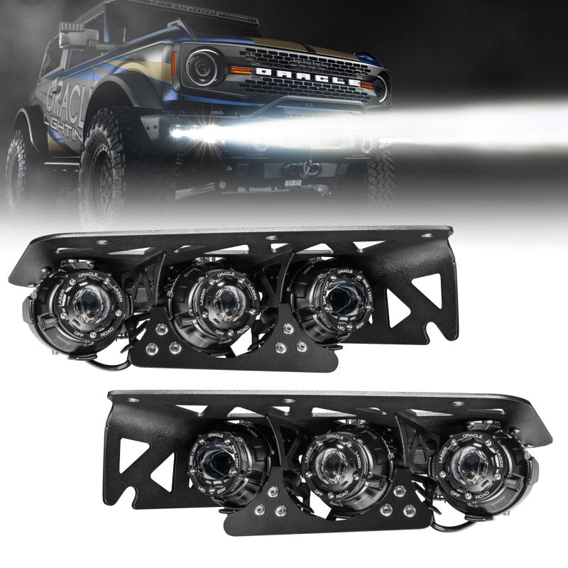 Oracle Lighting 21 - 24 Ford Bronco Off Road Laser and LED Fog Light Kit for Steel Bumper Lights offroad accessory | Iron Ridge Offroad