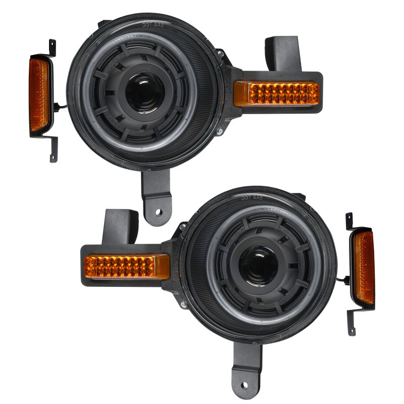 Oracle Oculus Bi - LED Amber/White Switchback Projector Headlights - 2021+ Ford Bronco Lights offroad accessory | Iron Ridge Offroad