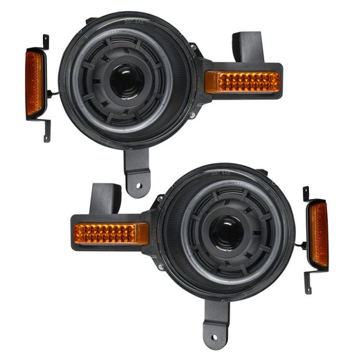 Oracle Oculus Bi - LED Amber/White Switchback Projector Headlights - 2021+ Ford Bronco Lights offroad accessory | Iron Ridge Offroad