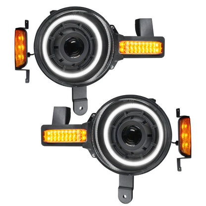 Oracle Oculus Bi - LED White DRL Projector Headlights - 2021+ Ford Bronco Lights offroad accessory | Iron Ridge Offroad