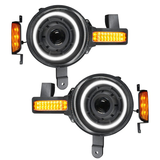 Oracle Oculus Bi - LED White DRL Projector Headlights - 2021+ Ford Bronco Lights offroad accessory | Iron Ridge Offroad