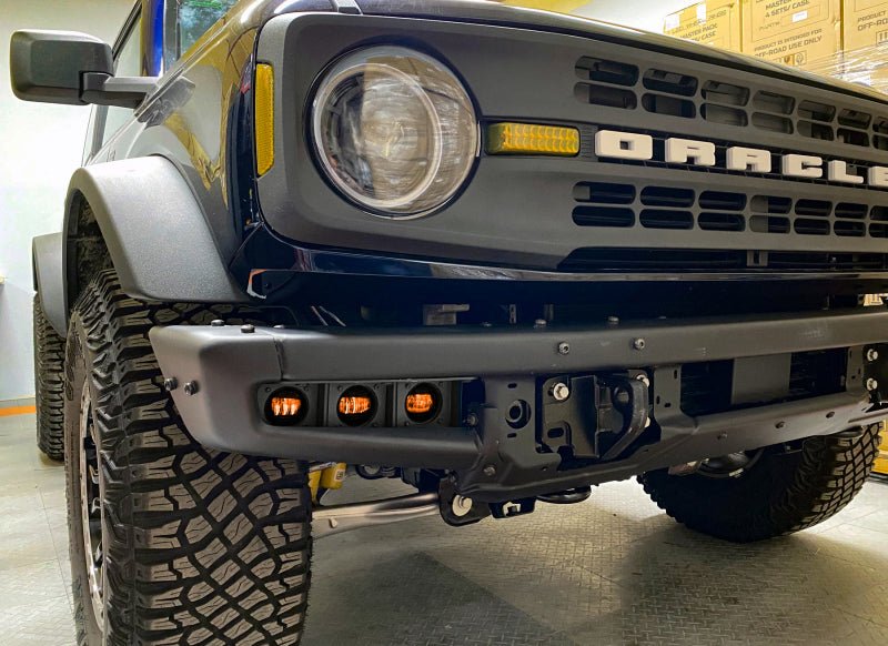 Oracle Triple LED Amber Fog Light Kit - 2021+ Ford Bronco w/ Steel Bumper Lights offroad accessory | Iron Ridge Offroad