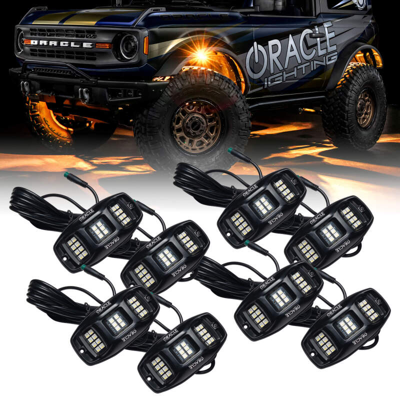 Oracle Underbody RGB+W Wheel Well Rock Light Kit - 8 PCS - ColorSHIFT Lights offroad accessory | Iron Ridge Offroad
