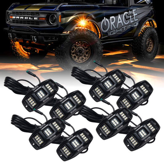 Oracle Underbody RGB+W Wheel Well Rock Light Kit - 8 PCS - ColorSHIFT Lights offroad accessory | Iron Ridge Offroad