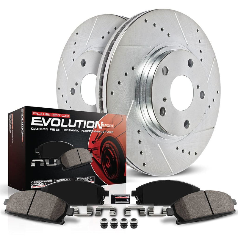 PowerStop Z23 Evolution Sport Rear Brake Kit - Drilled & Slotted Rotors | Ford Ranger (19-23) (K8430)
