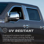 Putco 10-20 RAM 2500/3500 Set of 2 Chrome Window Visors | Ram 2500/3500 (09-24) (480138) Deflectors offroad accessory | Iron Ridge Offroad