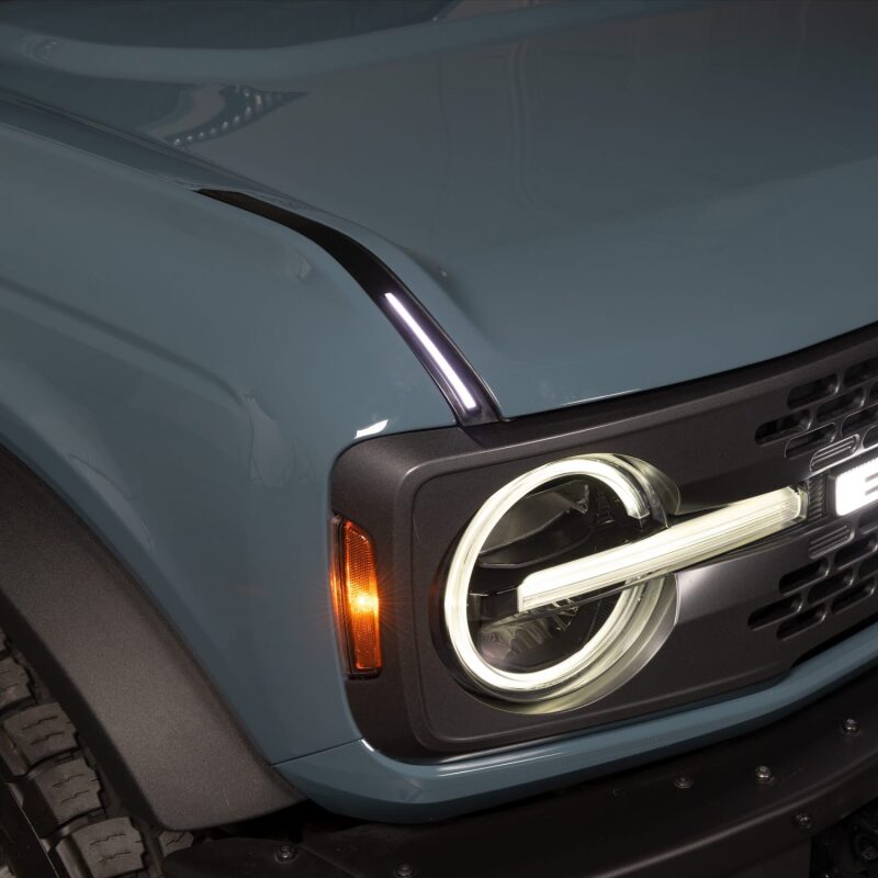 Putco 22 - 24 Ford Bronco Luminix DRL LED Light Hood Limb Riser (Factory Hood Side Hinge Replacements) Exterior Styling offroad accessory | Iron Ridge Offroad