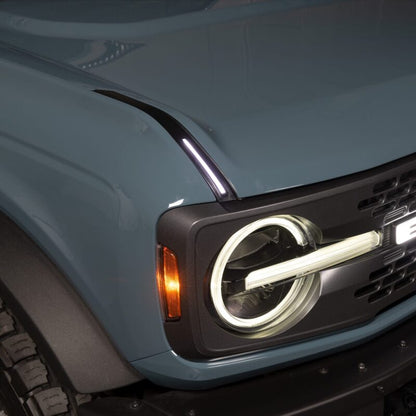 Putco 22 - 24 Ford Bronco Luminix DRL LED Light Hood Limb Riser (Factory Hood Side Hinge Replacements) Exterior Styling offroad accessory | Iron Ridge Offroad