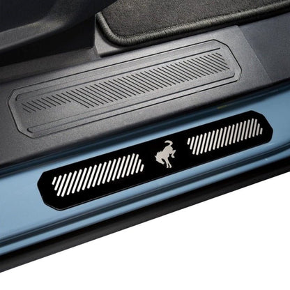 Putco Bronco Etching 4pcs Black Platinum Door Sills - 2021+ Ford Bronco 4 DR Interior Accessories offroad accessory | Iron Ridge Offroad