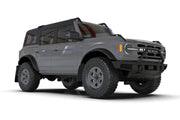 Rally Armor Mud Flaps | Orange Logo - 2021+ Ford Bronco w/ Rock Rails & Steel Bumper Body Armor & Protection offroad accessory | Iron Ridge Offroad