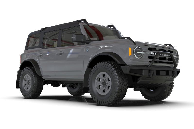Rally Armor Mud Flaps|Area Blue Logo - 2021+ Ford Bronco w/ Steel Bumper / No Rock Rails Body Armor & Protection offroad accessory | Iron Ridge Offroad