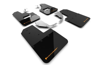Rally Armor Mud Flaps|Orange Logo - 2021+ Ford Bronco w/ Running Boards & Steel Bumper Body Armor & Protection offroad accessory | Iron Ridge Offroad