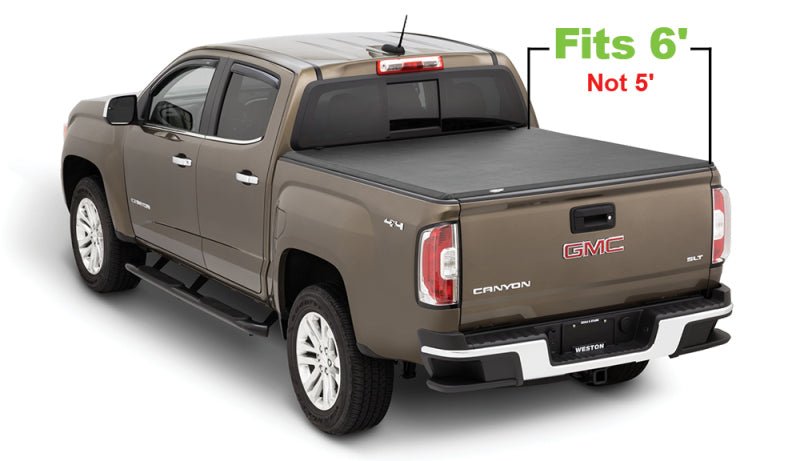 Tonno Pro 6ft Fleetside Hard Fold Tonneau Cover | Chevrolet Colorado (15-22) / GMC Canyon (15-22) (HF-165) Tonneau Covers offroad accessory | Iron Ridge Offroad
