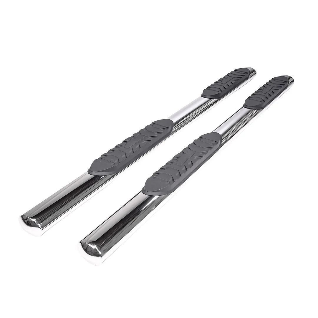 TrailFX 4 in Oval Straight Stainless Steel Running Boards - 2021+ Ford Bronco 4 DR offroad accessory | Iron Ridge Offroad