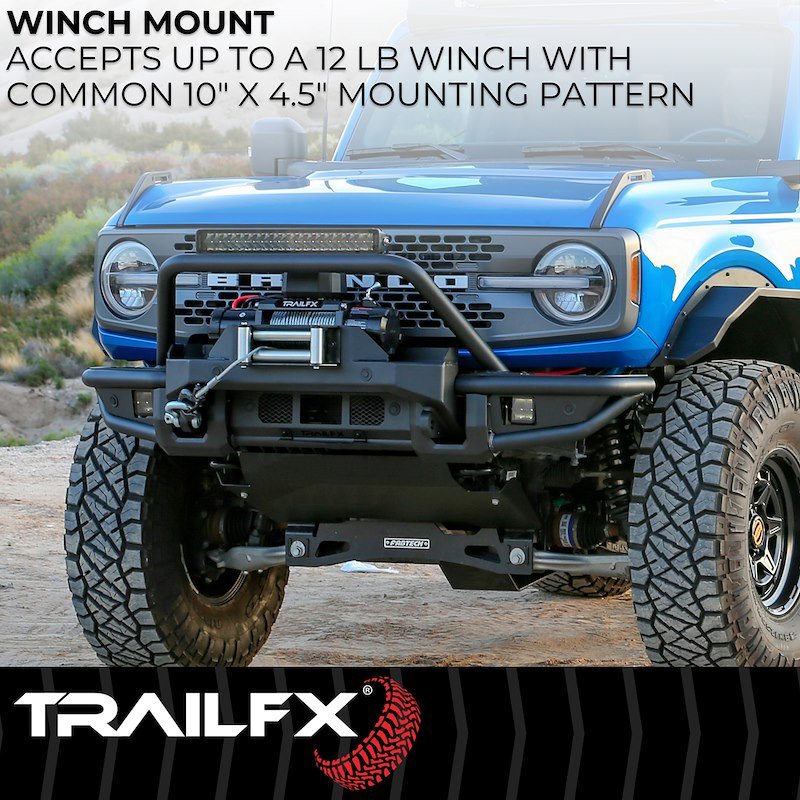 TrailFX Full Width Winch Front Bumper - 2021+ Ford Bronco offroad accessory | Iron Ridge Offroad