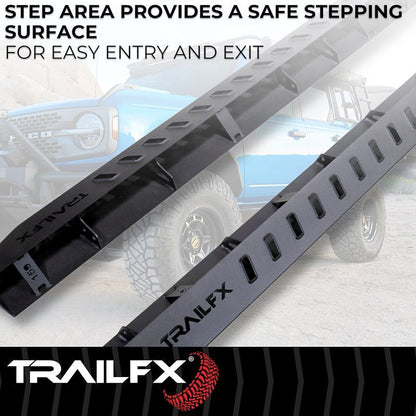 TrailFX Overland Running Boards - 2021+ Ford Bronco 4DR offroad accessory | Iron Ridge Offroad