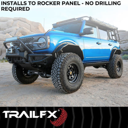 TrailFX Overland Running Boards - 2021+ Ford Bronco 4DR offroad accessory | Iron Ridge Offroad